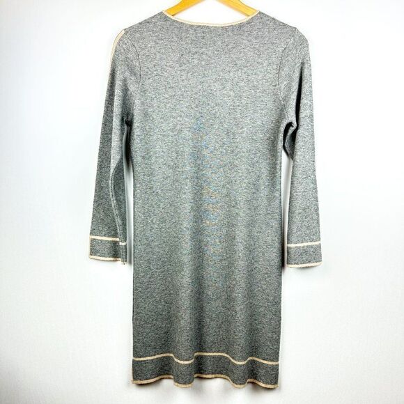 NWT THML Gray Striped Quarter Sleeve Knit Sweater Dress - Picture 7 of 10
